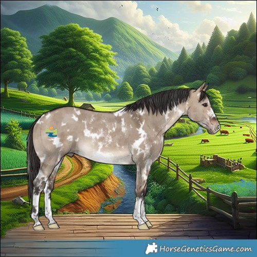 Horse Color:White Spotted Brown Dun Sabino Rabicano 