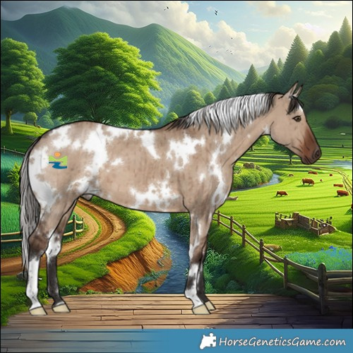 Horse Color:White Spotted Liver Red Dun Brindle 