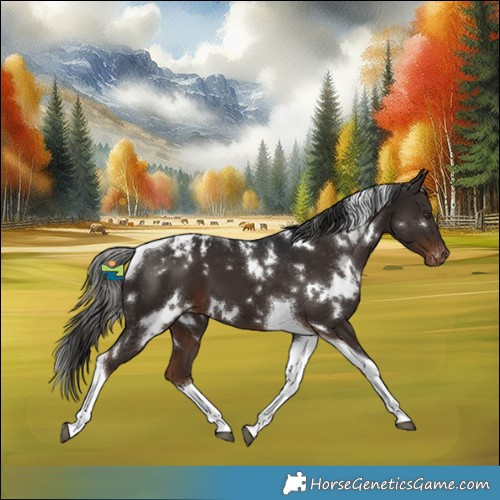 Horse Color:White Spotted Liver Chestnut Tobiano Varnish 