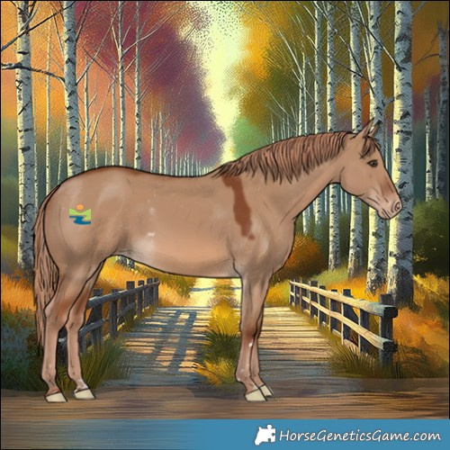 Horse Color:Red Dun Skewed LP Spotted
