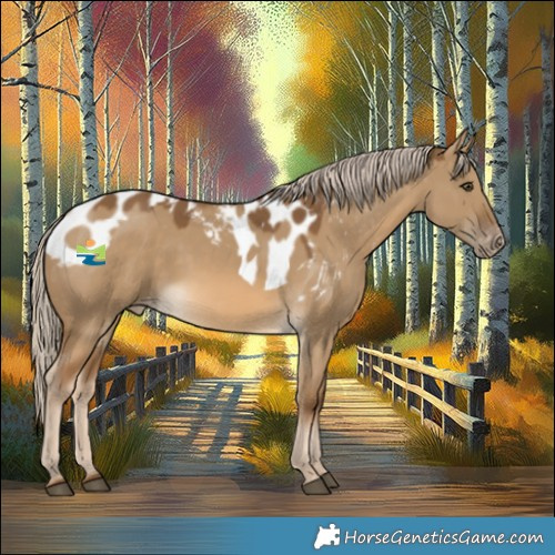 Horse Color:Chocolate Palomino Dun Skewed LP Spotted 