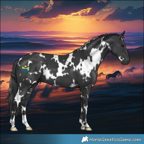 Horse Color:White Spotted Black 