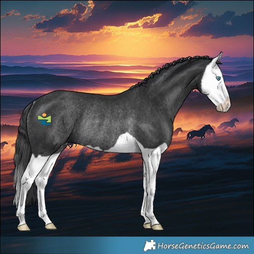 Horse Color:Black Splash Rabicano 