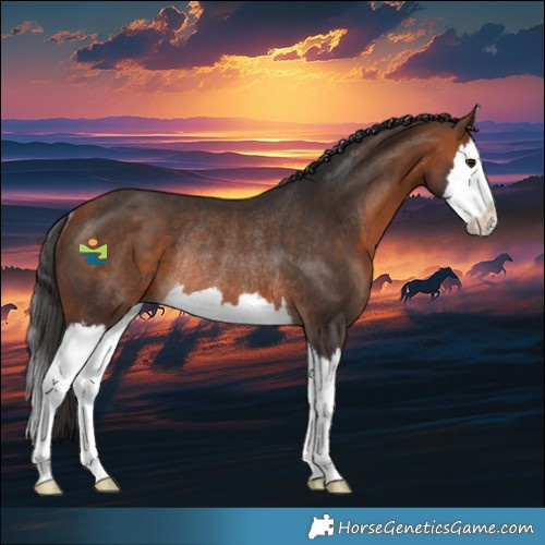Horse Color:Bay Splash Rabicano