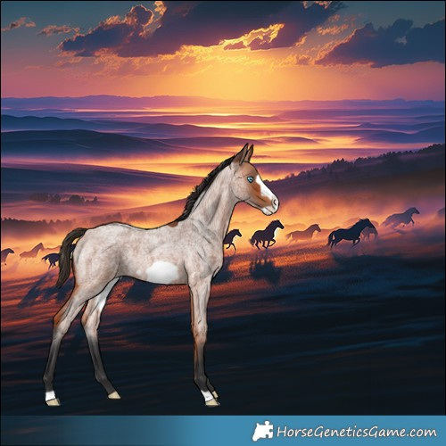 Horse Color:Bay Roan Frame Rabicano 