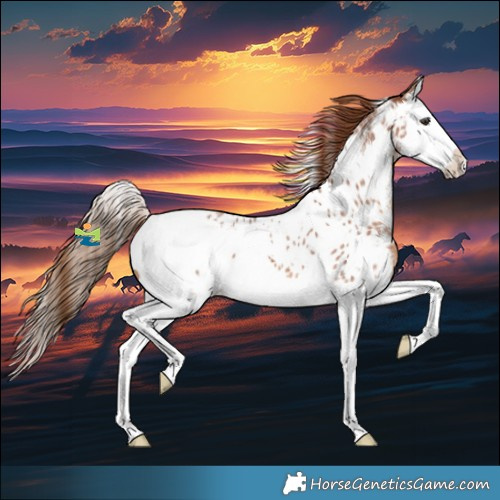 Horse Color:White Spotted Red Roan Splash Appaloosa