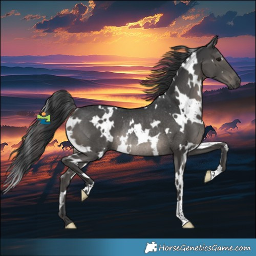 Horse Color:White Spotted Black Rabicano 