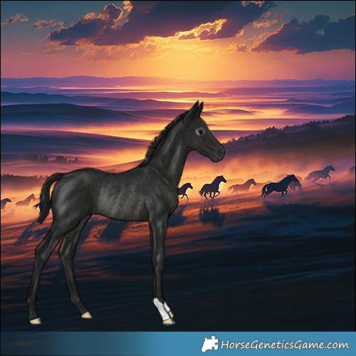 Horse Color:Gray Black Rabicano 
