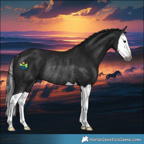 Horse Color:Gray Black Splash Rabicano