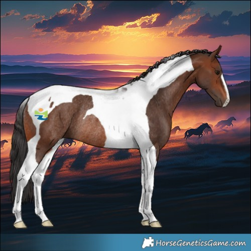 Horse Color:Brown Tobiano Rabicano