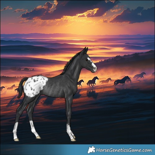 Horse Color:Black Appaloosa Rabicano