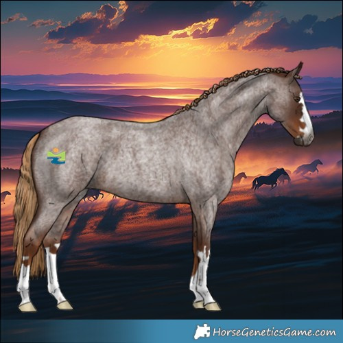Horse Color:Gray Red Roan
