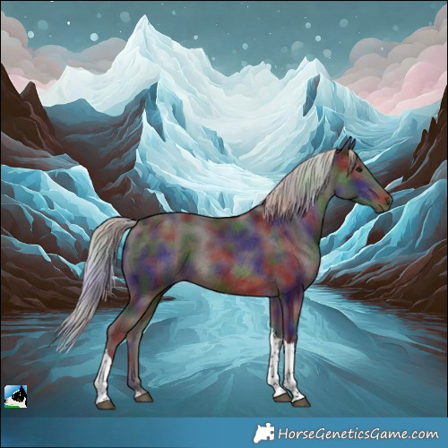 Horse Color:Nacre Silver Brown Tobiano