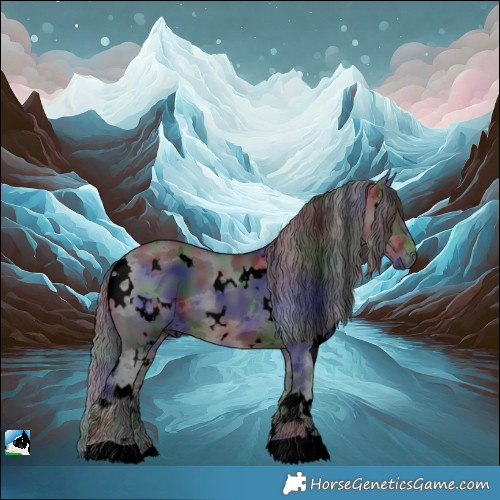 Horse Color:Void Nacre White Spotted Brown Merle