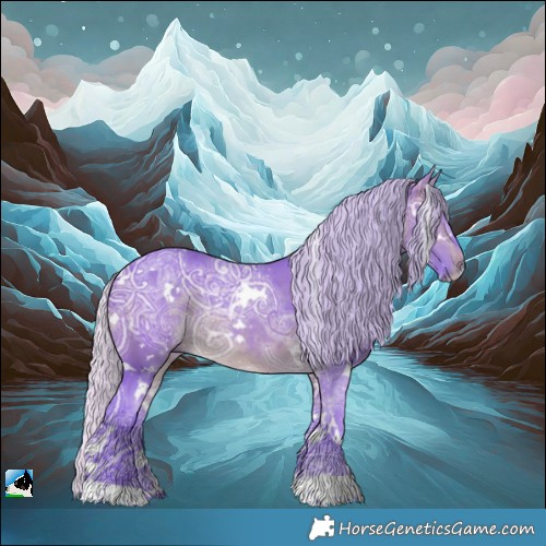Horse Color:Watercolor White Spotted Silver Brown Ice 
