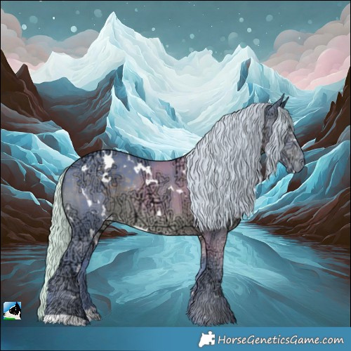 Horse Color:Watercolor White Spotted Silver Black Ice 