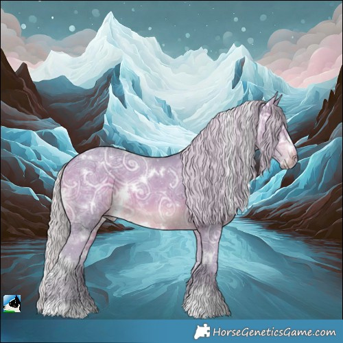 Horse Color:Watercolor White Spotted Silver Brown Ice