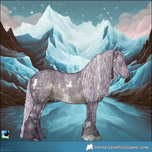 Horse Color:Watercolor White Spotted Silver Black Ice