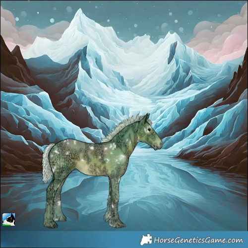 Horse Color:Watercolor White Spotted Silver Black Ice 