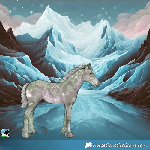 Horse Color:Watercolor White Spotted Silver Black Ice 