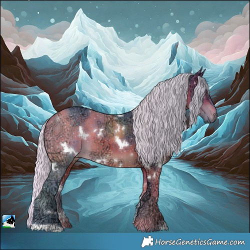 Horse Color:Watercolor White Spotted Silver Brown Ice 