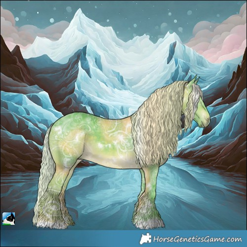 Horse Color:Watercolor White Spotted Silver Brown Ice 