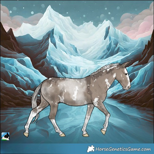 Horse Color:White Spotted Silver Grullo Splash