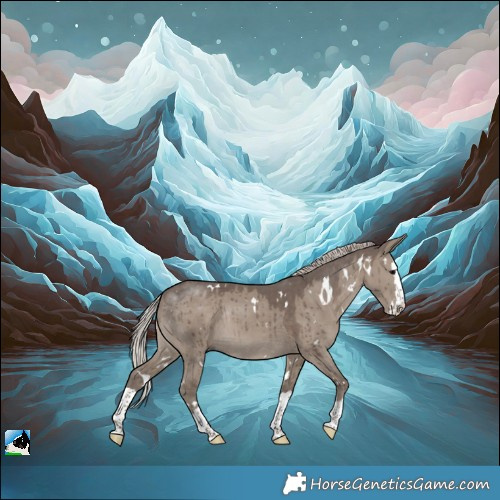 Horse Color:White Spotted Silver Grullo Splash Rabicano Brindle