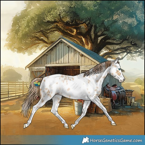 Horse Color:White Spotted Smoky Black Snowdrop Splash Tobiano Near Leopard Rabicano