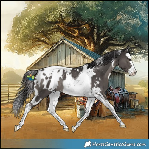 Horse Color:White Spotted Smoky Black Splash Tobiano Blanket Rabicano 