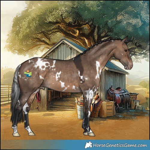 Horse Color:White Spotted Brown Dun Varnish Rabicano