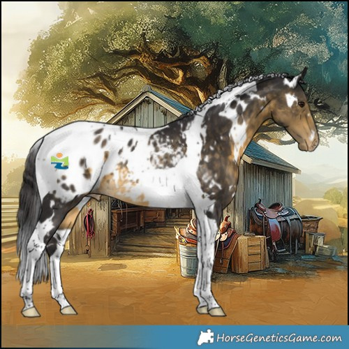 Horse Color:White Spotted Buckskin Tobiano Blanket Rabicano 