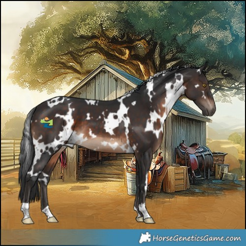Horse Color:White Spotted Brown 