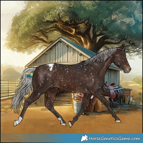 Horse Color:Silver Brown Snowflake Varnish