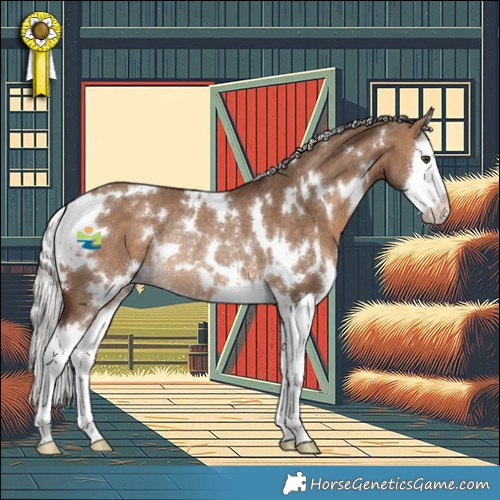 Horse Color:White Spotted Silver Bay Dun Splash Varnish Rabicano 