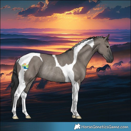 Horse Color:Grullo Tobiano Rabicano 