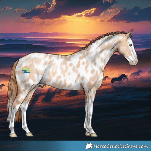 Horse Color:Gold Champagne Dun Splash Near Leopard