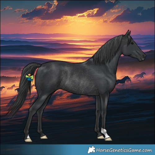 Horse Color:Black Rabicano 