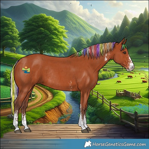 Horse Color:Painted Silver Bay Sabino Rabicano 
