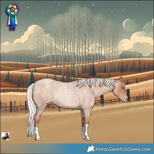 Horse Color:Silver Sable Champagne Roan Rabicano