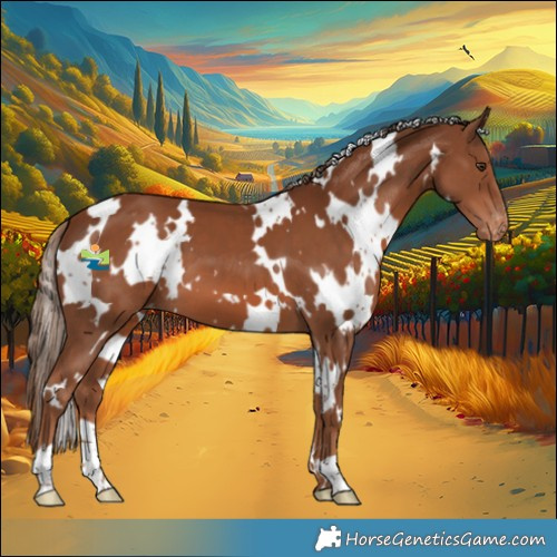 Horse Color:White Spotted Chestnut Varnish 