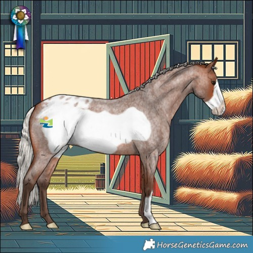 Horse Color:Silver Brown Roan Frame Varnish