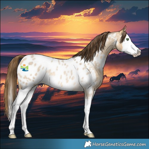 Horse Color:Sable Cream Champagne Roan Splash Near Leopard Rabicano