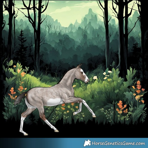 Horse Color:Liver Red Dun Roan Splash Frame Rabicano