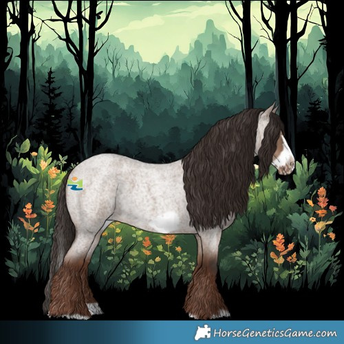 Horse Color:Liver Red Dun Roan Splash Frame Rabicano 
