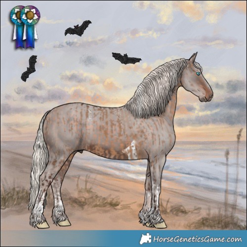 Horse Color:Silver Brown Dun Merle Tobiano  and Powder White Silver Brown Tobiano 