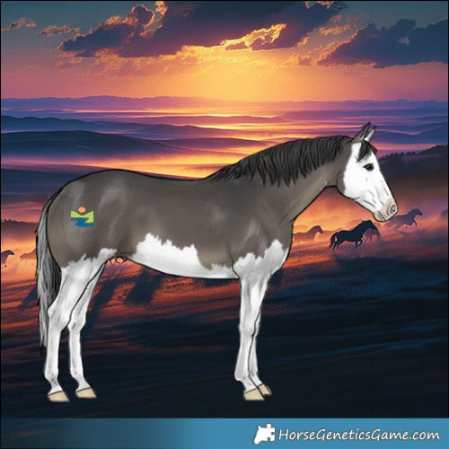 Horse Color:White Spotted Black Splash 