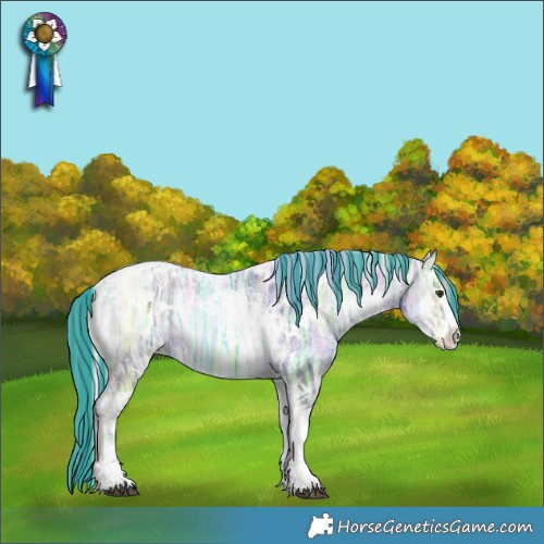 Horse Color:Painted White Spotted Silver Blue Onyx Chinchilla Ice Tobiano 