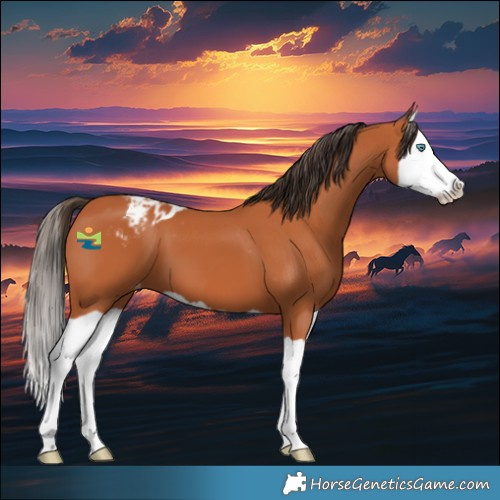 Horse Color:Bay Splash Skewed Appaloosa