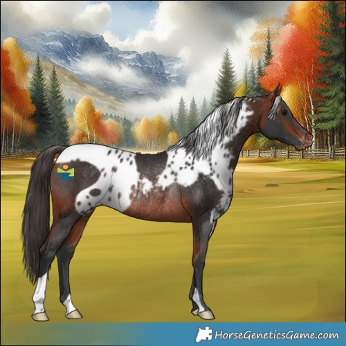 Horse Color:Bay Skewed Appaloosa Rabicano
